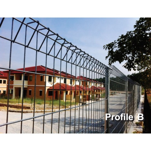 EsyFence Welded Mesh Panel Fence, Rolled Top and Bottom Edge Fence ESY6LH-B - W 2.4m x H 1.8m