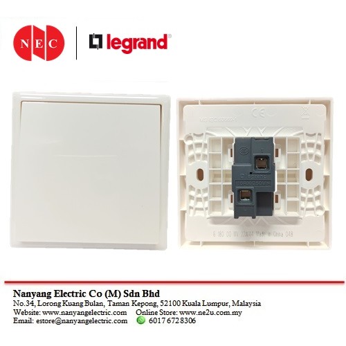 Legrand Eloe 16AX 250V 1Gang 1Way Switch (White) (618000)