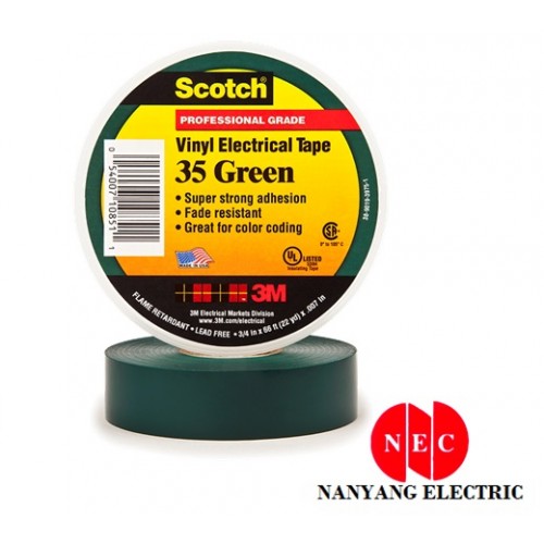 3M 35 Scotch Vinyl Electrical Insulating Tape (3/4" X 66') (Blue/ Green/ Red/ Yellow/ Orange/ White)