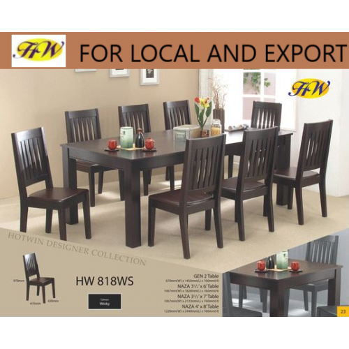 Hotwin Solid Wood Dining Table and Chair Set - Model HW818WS and GEN2