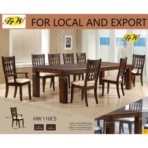 Hotwin Furniture Dining Room Table Set Model HW110CS and Alphard